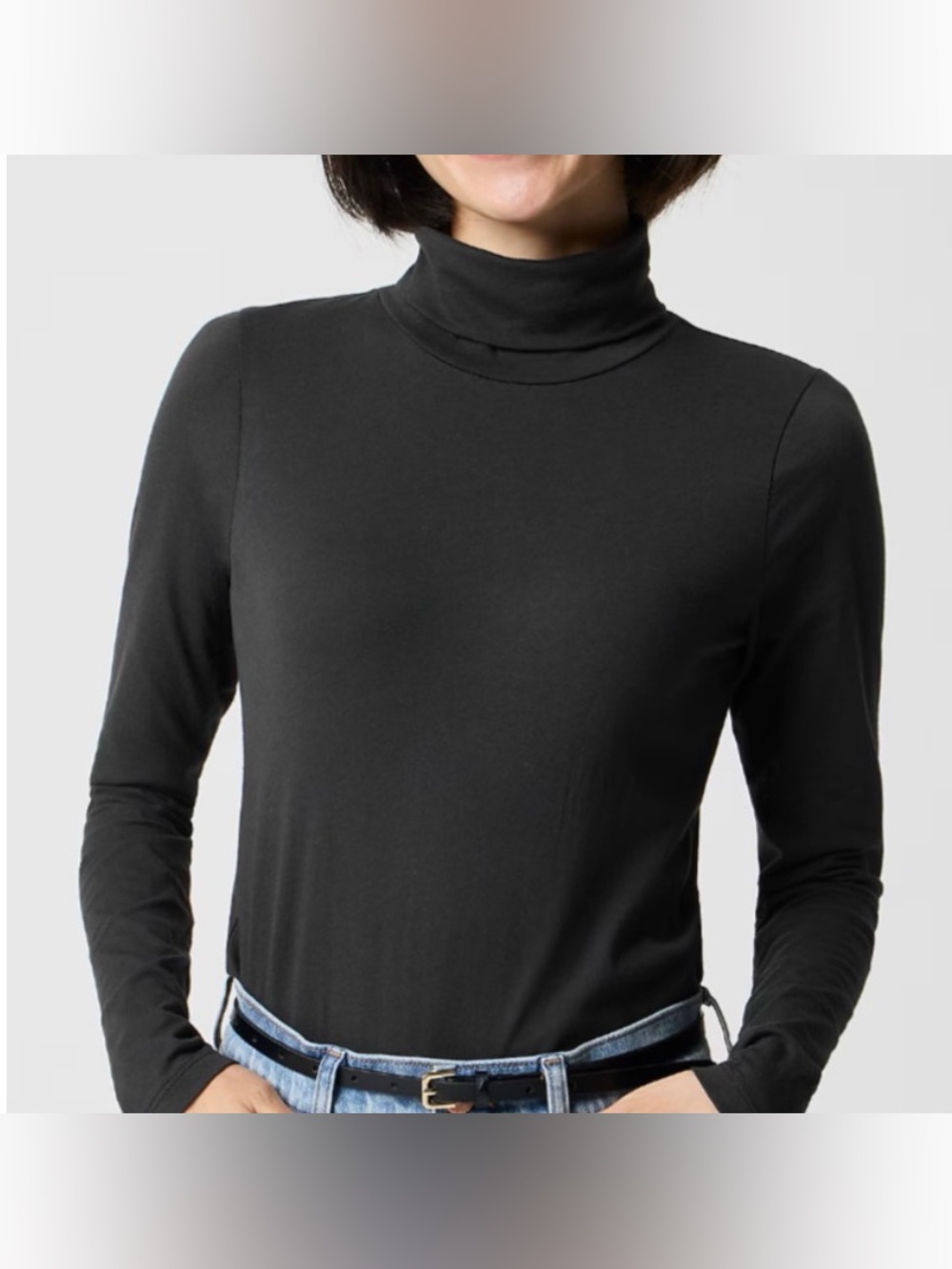 J crew black tissue t turtle neck size small medium